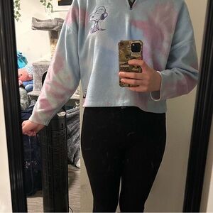 Blue and Pink Tie-Dye Women's Sweater
